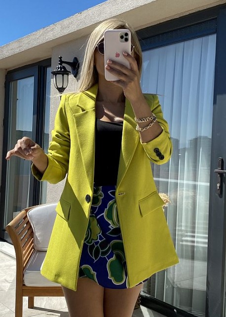 Tek Düğme Blazer Ceket