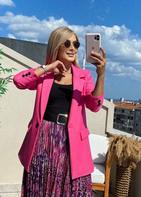 Şeker Pembe Blazer Ceket